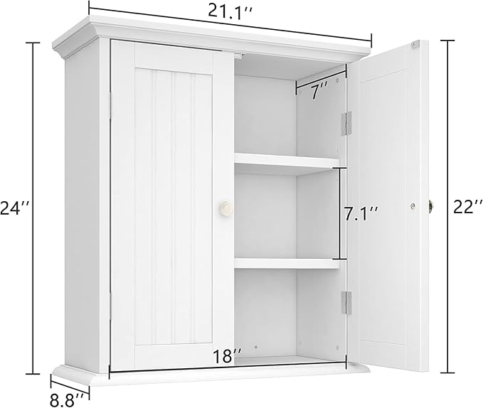 ChooChoo Bathroom Wall Cabinet Set of 2, Over The Toilet Space Saver Storage - Image 3