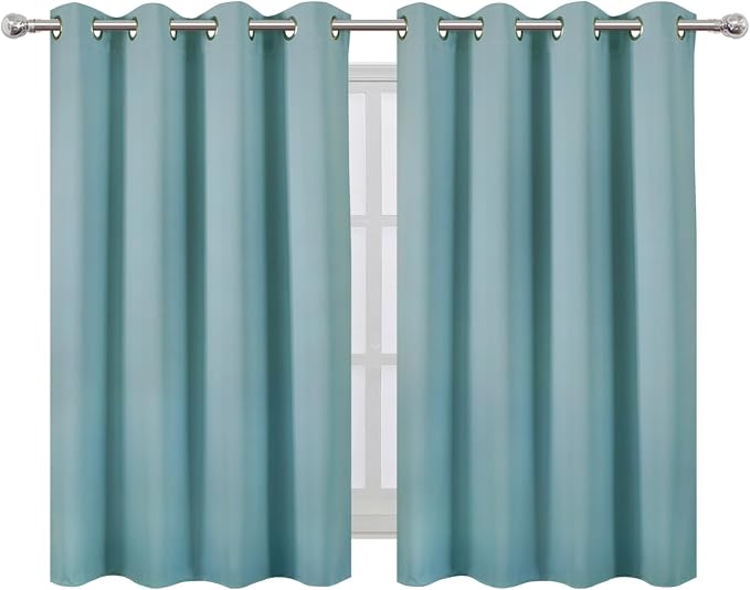 LEMOMO Stone Blue Thermal Blackout Curtains/52 x 45 Inch/Set of 2 Panels Room - Image 2