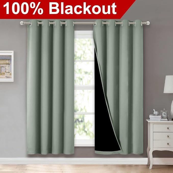 NICETOWN 100% Blackout Window Curtain Panels, Full Light Blocking Drapes - Image 2