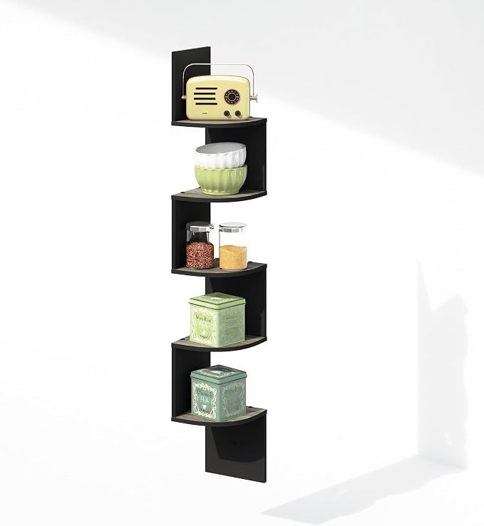Furinno Rossi 5-Tier Floating Corner Shelf - Image 3