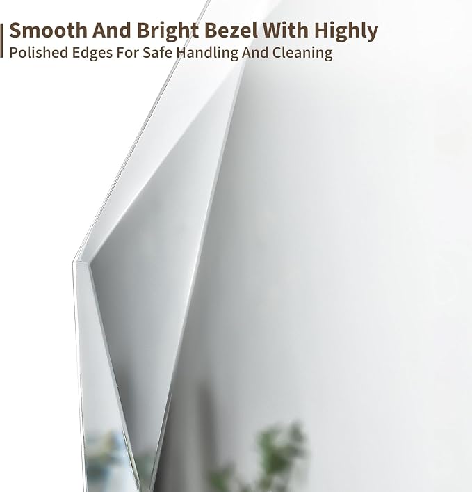 Suidia Bathroom Mirror, Frameless Bathroom Mirror - Image 9