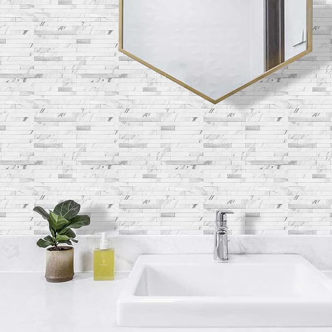 AULIGET 20 Sheets Faux Stone Peel and Stick Backsplash - Image 5