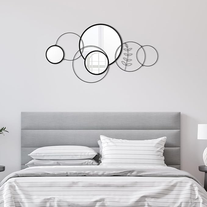 Hicarer Wall Mirror Decorative 41.34'' x 17.72'' Round Modern Metal Wall - Image 7