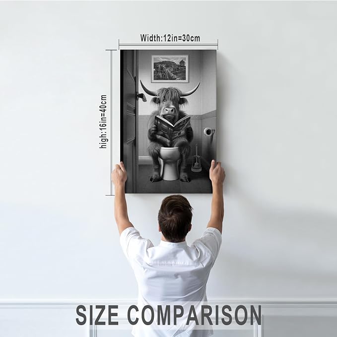 DIHSIEG Inspirational Canvas Wall Art funny bathroom wall art Print Poster - Image 2