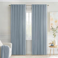 MIULEE Light Blue Back Tab Blackout Curtains 90 Inches Long 2 Panels Set by MIULEE