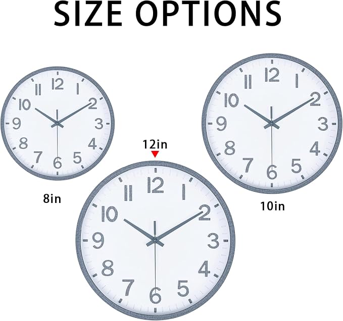 Wall Clocks Battery Operated 12 inch Modern Wall Clock, Silent Non Ticking Wall - Image 5