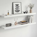 Homeforia White Floating Shelves 42 inch, High End Solid Real Wood 42inch by Homeforia