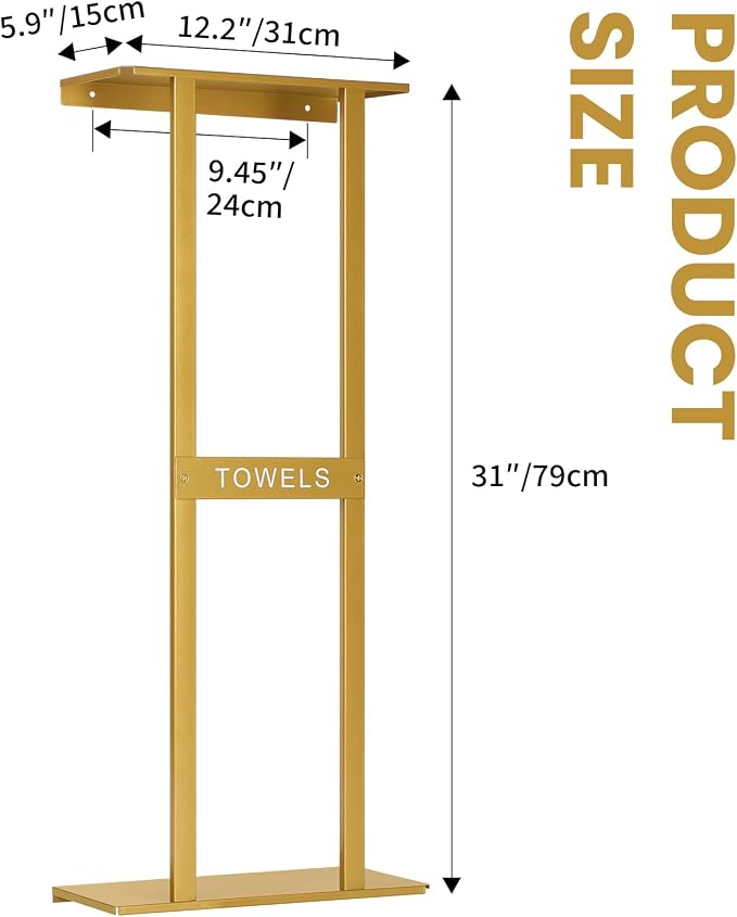 Bathroom Towel Storage Rack, Wall Mounted Bathroom Towel Rack, 30 inch Heavy - Image 3