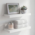 Homeforia White Floating Shelves 16 inch, High End Solid Real Wood 16inch by Homeforia