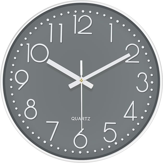 Silent Wall Clocks Battery Operated 8 Inch, Analog Wall Clock by MABPEDO