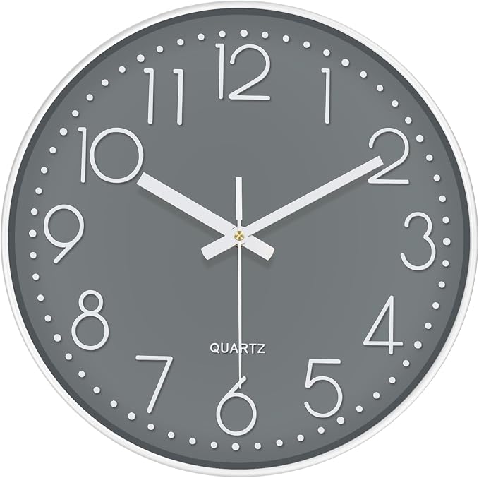 Wall Clock, Silent Wall Clocks Battery Operated 10 Inch Modern Non Ticking by MABPEDO