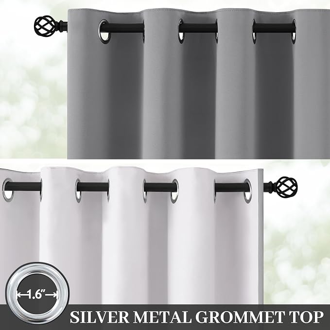 Yakamok 100% Blackout Curtain Panels 63 inches Cold and Light Blocking Drapes - Image 2