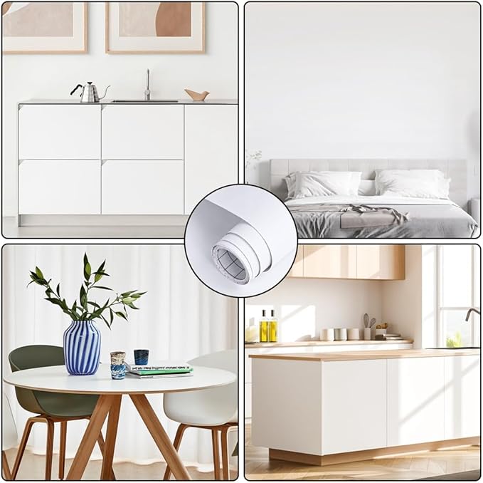 Arthome 23.6"x200" White Contact Paper, Peel and Stick Matte Wallpaper - Image 5