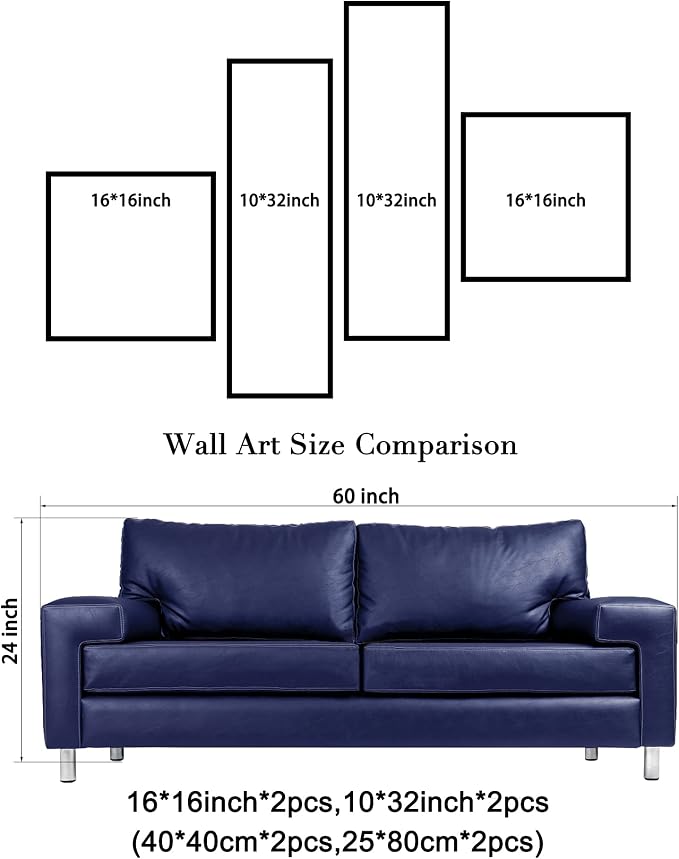 Wieco Art Large Size Decorative Elegant Flowers 4 Panels 100% Hand-painted - Image 6