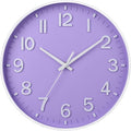 HZDHCLH Purple Wall Clocks Battery Operated, 12 inch Silent Non Ticking Modern by HZDHCLH