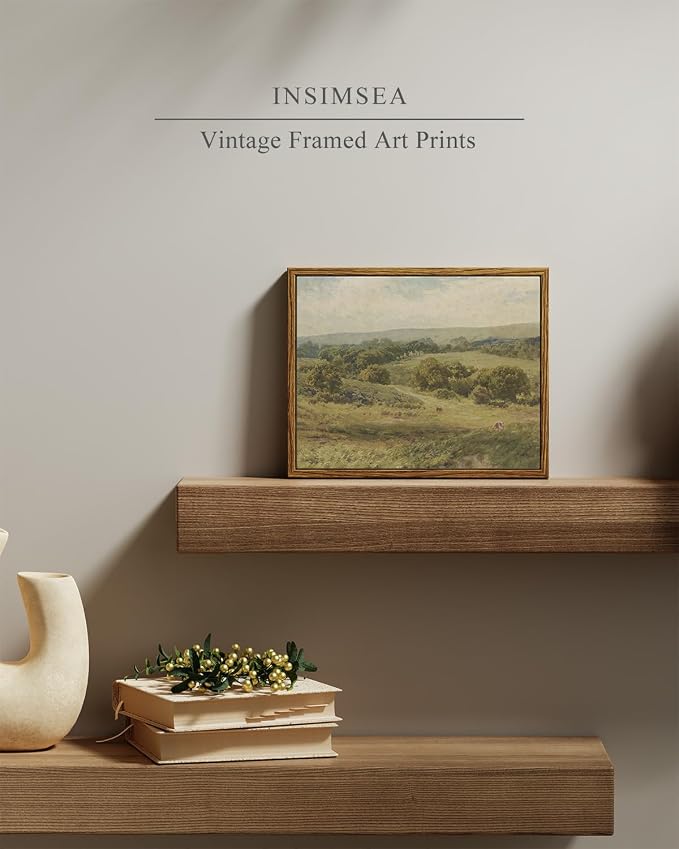 InSimSea Framed Canvas Wall Art, Vintage Landscape Art - Image 2