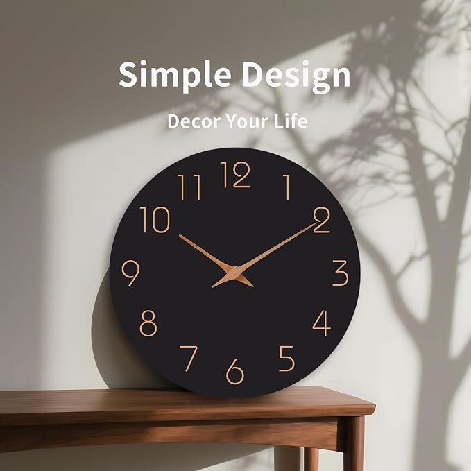 Mosewa Large Wall Clock 18 Inch Black Battery Operated Silent Non Ticking - Image 5
