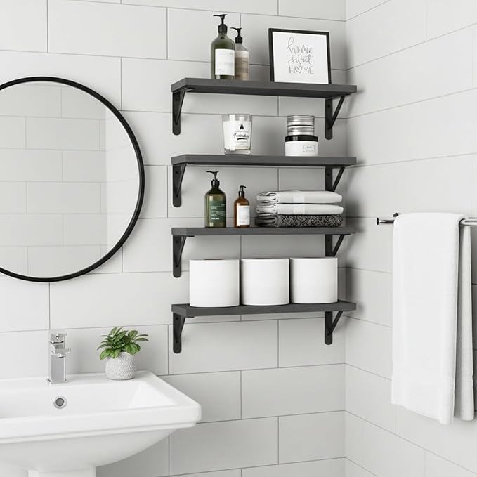 Fixwal Floating Shelves for Wall, Wood Wall Mounted Shelves for Bedroom - Image 6