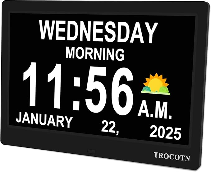 TROCOTN Dementia Clocks, Large Display Calendar Alarm Clock by TROCOTN