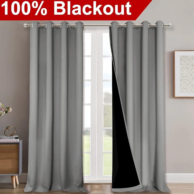 NICETOWN 100% Blackout Blinds, Laundry Room Decor Window Treatment Curtains - Image 2