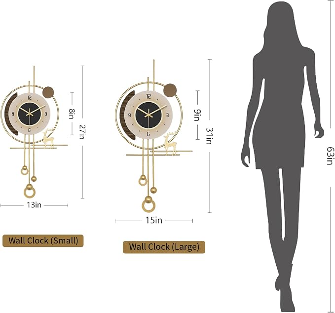 Modern Wall Clock for Living Room, Large Gold Decorative Wall Clock - Image 3