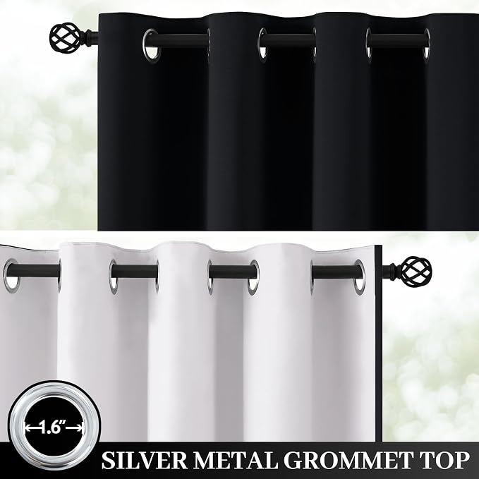 Yakamok 100% Blackout Curtain Panels 96 inches Cold and Light Blocking Drapes - Image 2