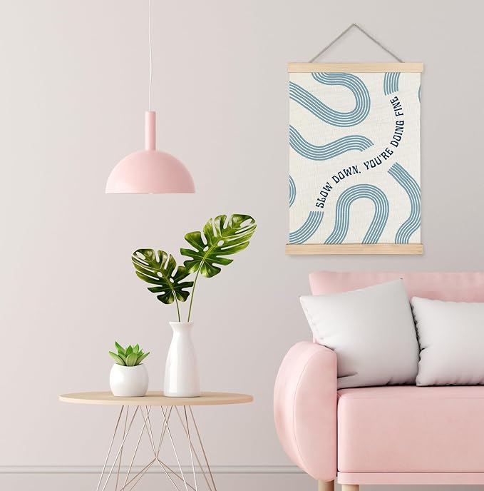 Yomisex Blue Slow Down You're Doing Fine Inspirational Wall Art Poster - Image 4