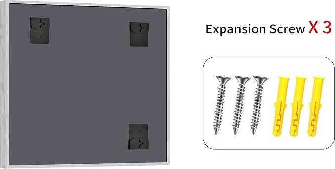 30 x 30 Silver Bathroom Mirror, Brushed Silver Square Mirror - Image 9