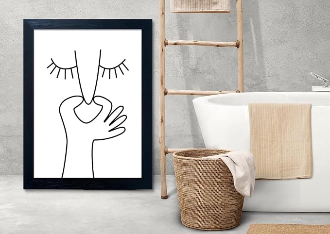 Funny Bathroom Wall Decor Black and White Bathroom Wall Art Framed Toliet Art - Image 4