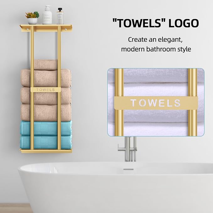 STWWO Bathroom Towel Storage Rack - Image 5