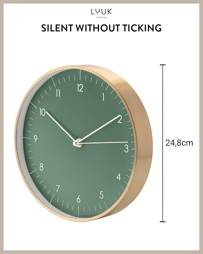 LUUK LIFESTYLE Wall Clock with Silent Movement, Without Ticking, Elegant and - Image 2