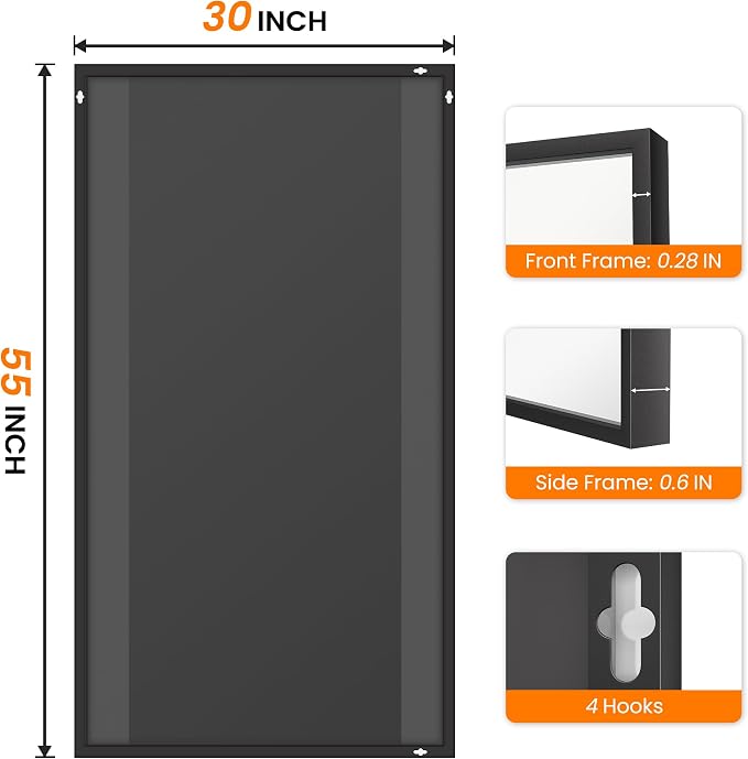 TRAHOME Bathroom Vanity Mirror for Wall, HD Shatterproof Glass, Hangs - Image 8