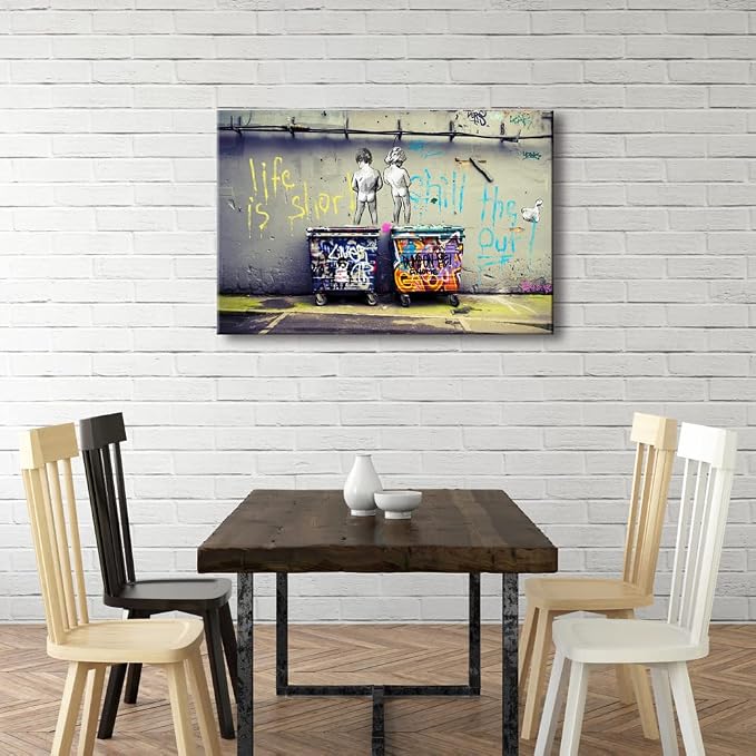 Wieco Art Large Gallery Wrapped Canvas Prints Life is Short Chill the Duck Out - Image 4