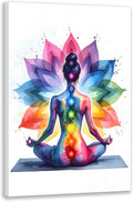 GELDSTEI Framed Zen Wall Art, Chakra Yoga Wall Decor, Colorful Meditation by Unknown
