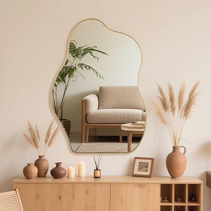 BOMINICA Irregular Wall Mirror Asymmetrical Mirror, Decorative Wall Mirror by BOMINICA