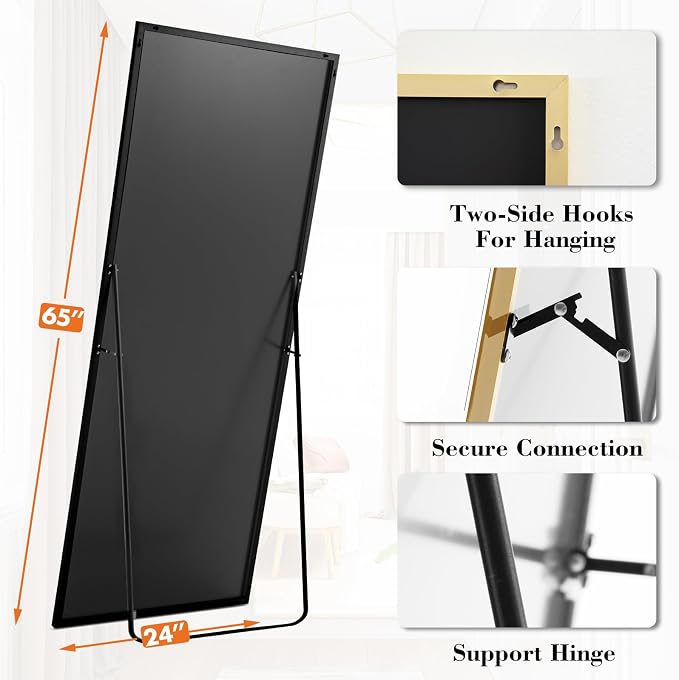 Sweetcrispy 65"x24" Full Length Mirror, Leaning or Standing Full Body Mirror - Image 5