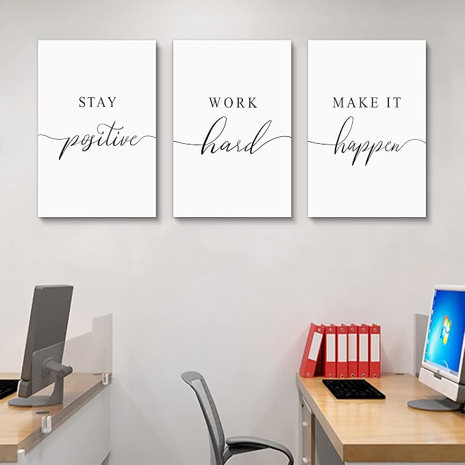 Framed Canvas Wall Art Positive Quotes, Office Wall Art Decor, Positive - Image 3
