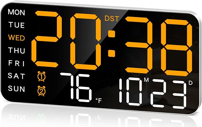 MASHI 8.4''Large Digital Wall Clock, Led Alarm Clock by MASHI