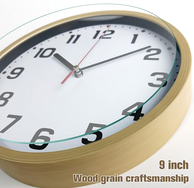 SIN&MI Wall Clock 9 Inch Battery Operated Silent Non-Ticking Wall Clock Modern - Image 4
