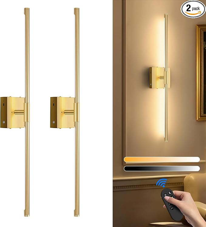 SAIMAND Wireless Sconces Set of 2 Battery Operated, 8000mAh USB Rechargeable by SAIMAND