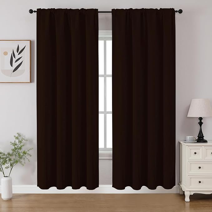 CUCRAF Blackout Curtains 72 inch Length 2 Panels Set, Rod Pocket Room Darkening by CUCRAF