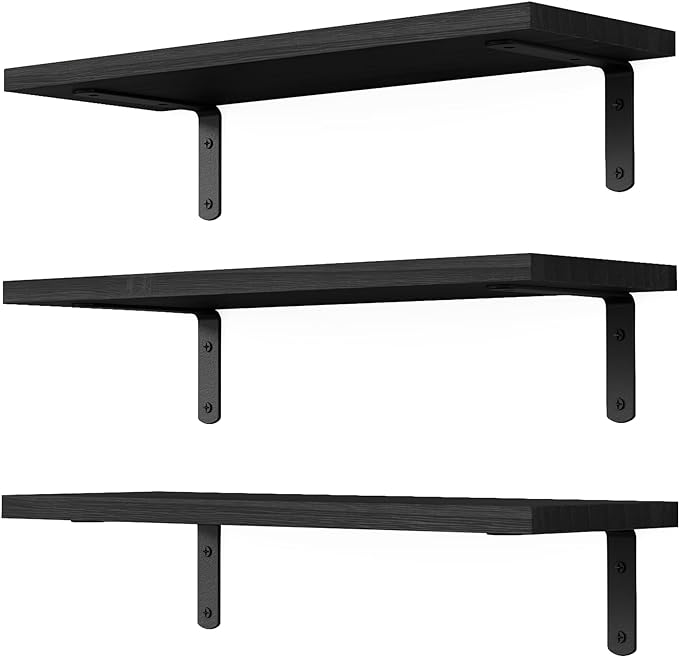 DOLLFIO Floating Shelves, 3 Sets Wall Wooden Shelves by DOLLFIO