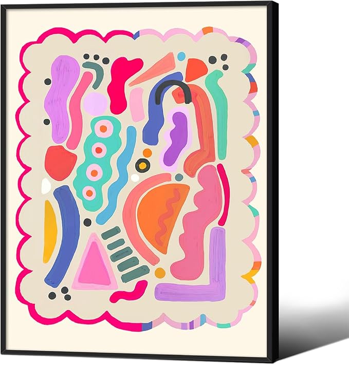 Funky Cute Kids Abstract Wall Art Trendy Bright Colorful Poster 08x10 inch by Medpol