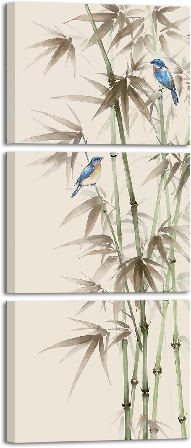 KREATIVE ARTS 3 Piece Bamboo Canvas Wall Art Set Zen Print by KREATIVEARTS