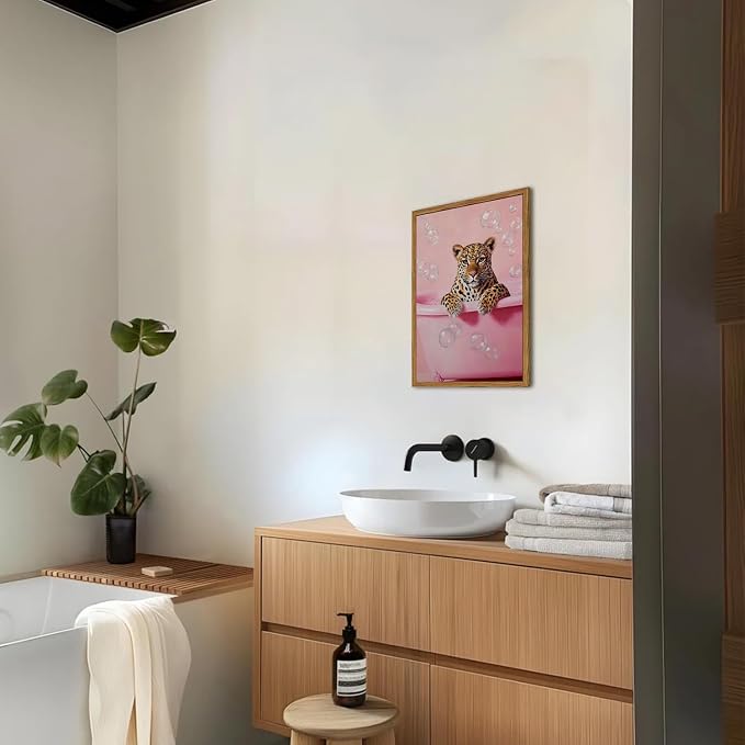 Funny Cheetah Bathroom Wall Art, Cute Animal Bathroom Poster Canvas Prints - Image 6