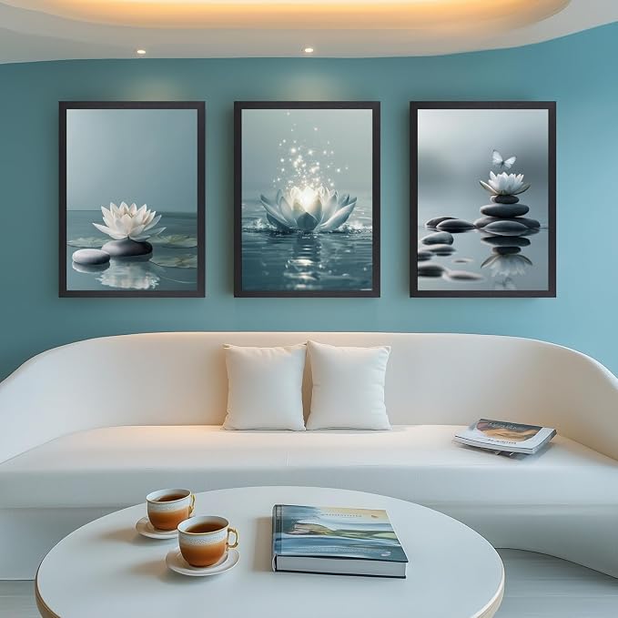 GELDSTEI Calm Zen Botanical Canvas Wall Art, Yoga Spa Meditation Room Decor - Image 3