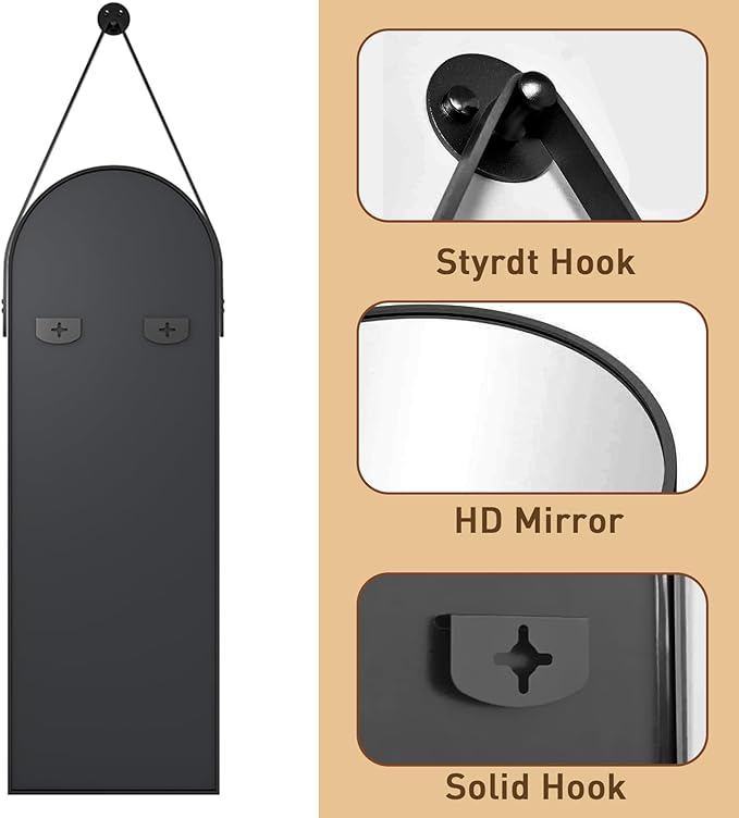 Full Length Mirror, Arched Wall Mounted Mirror, Wall Mirrors Full Length - Image 6