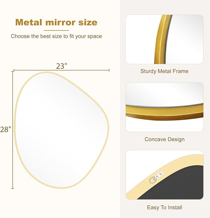 WallBeyond Asymmetrical Mirror, Irregular Wall Mirror - Image 6