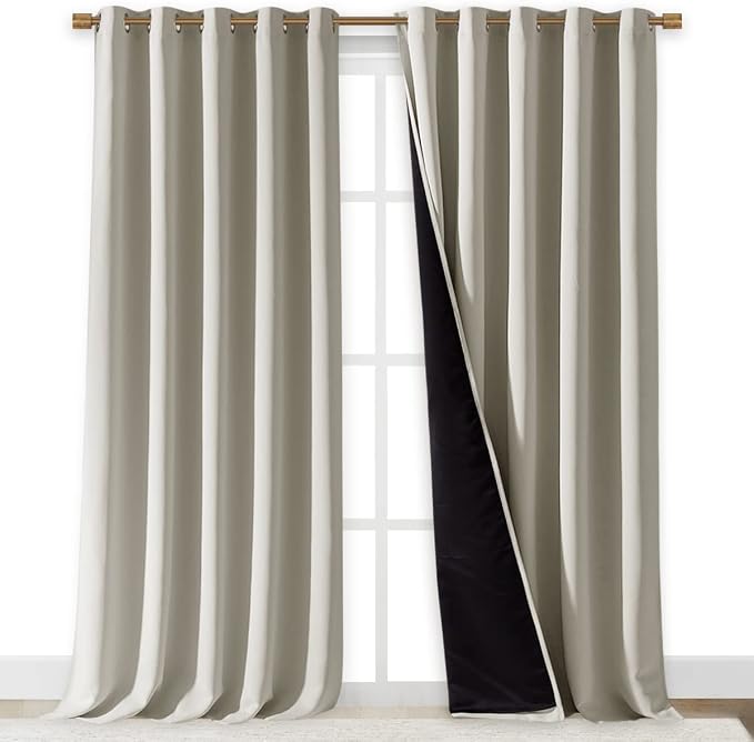 NICETOWN Full Shading Curtains for Windows, Super Heavy-Duty Black Lined - Image 2