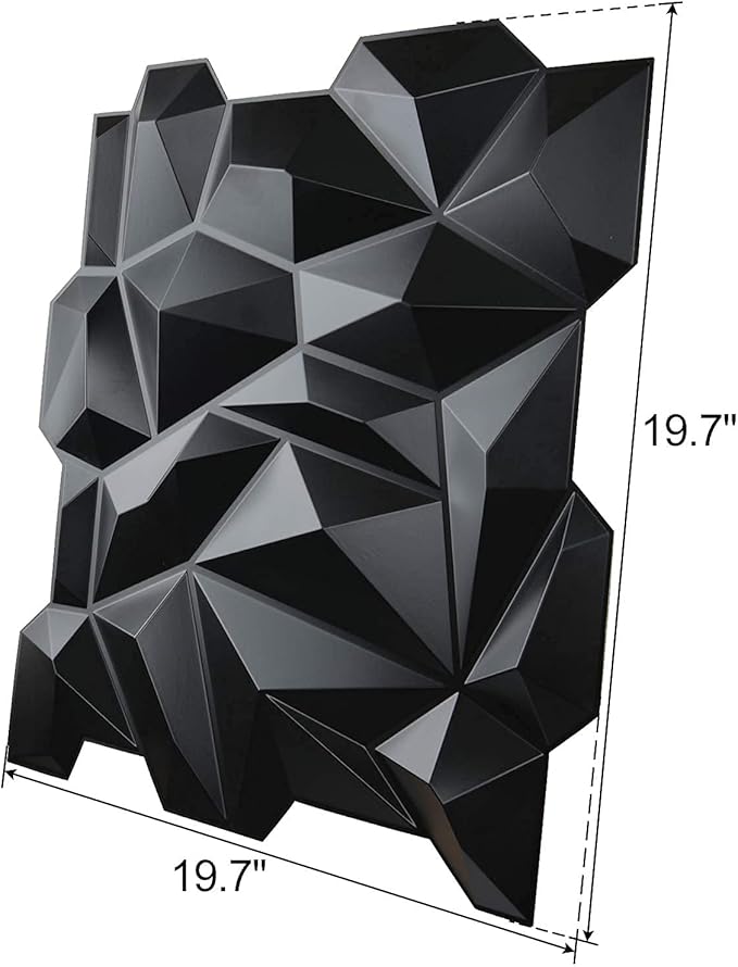 Art3d Decorative 3D Wall Panels 12 Pack 19.7" x 19.7" PVC 3D Diamond Wall Panel - Image 3